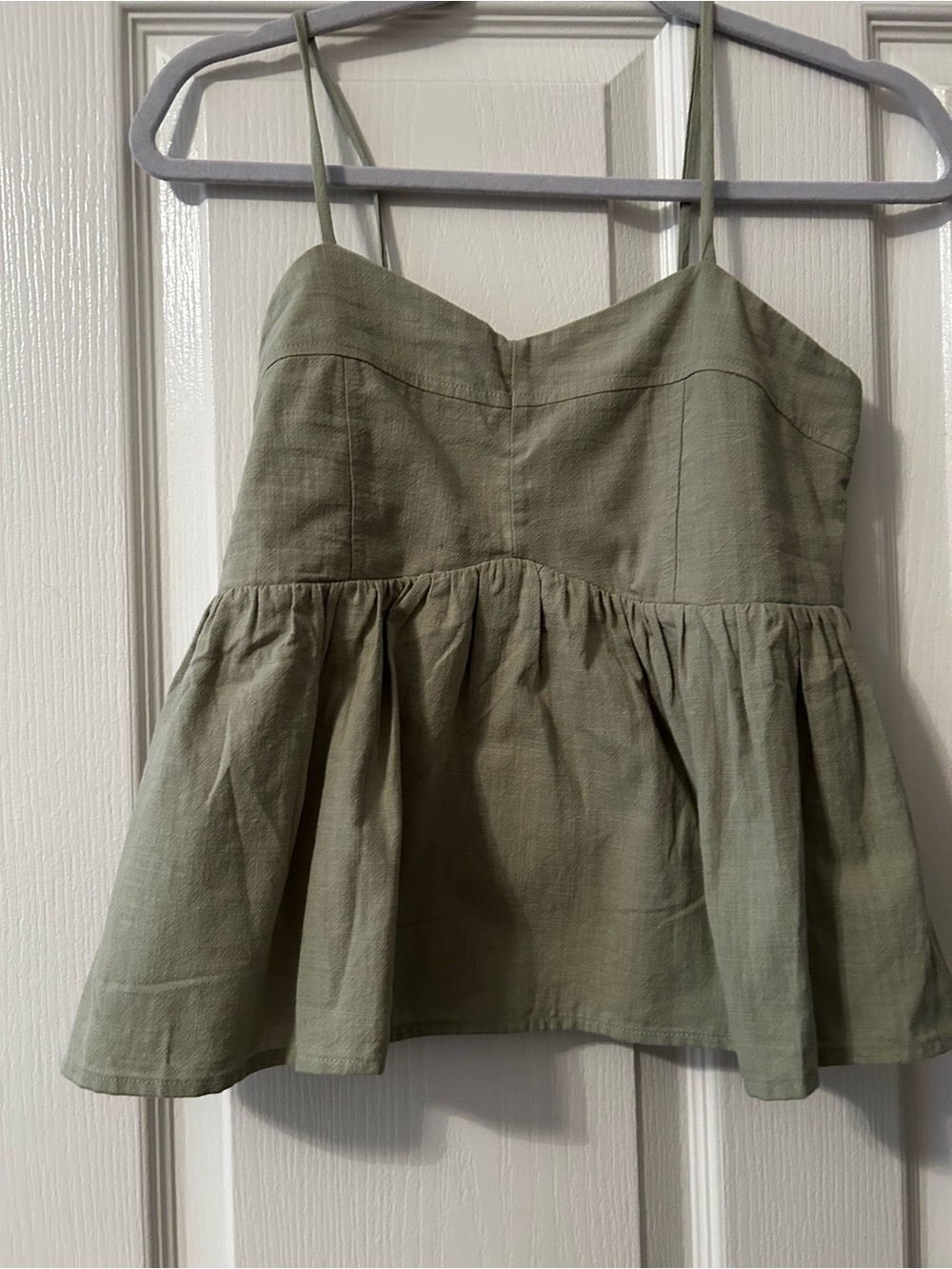 Francesca's Light Sage Green Cotton Top